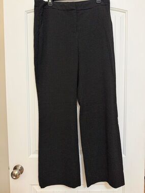 Chico's Black and white Microdot Wide-Leg Stretch Pants Sz 2R (12R)